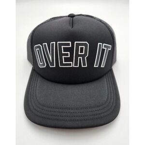 Over It Trucker Hat Adjustable Black‎ and White 100% Polyester New